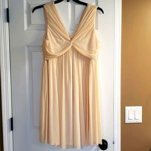 Asos maternity champagne chiffon midi gown sz 12